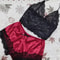 Silky Lace Pajama Set For Women 2Piece Sexy Sleepwear Crop Top Shorts Nightwear 9