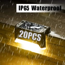 warm white solar step light waterproof outdoor led path and stair lamp for garden patio fence