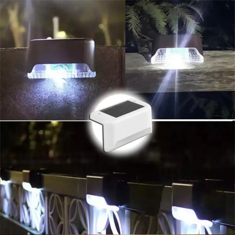 Warm White Solar Step Light Waterproof Outdoor LED Path And Stair Lamp For Garden Patio Fence 11