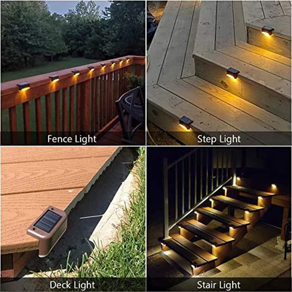 Warm White Solar Step Light Waterproof Outdoor LED Path And Stair Lamp For Garden Patio Fence 5