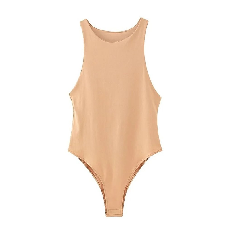 Solid Color Bodycon Womens Bodysuit Slim Fit Short Summer Playsuit 9