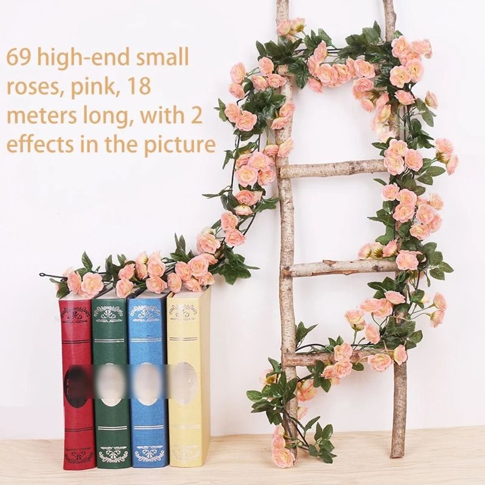 Artificial Rose Flower Vine 25m And 18m Silk Garland For Home And Wedding Decoration 6