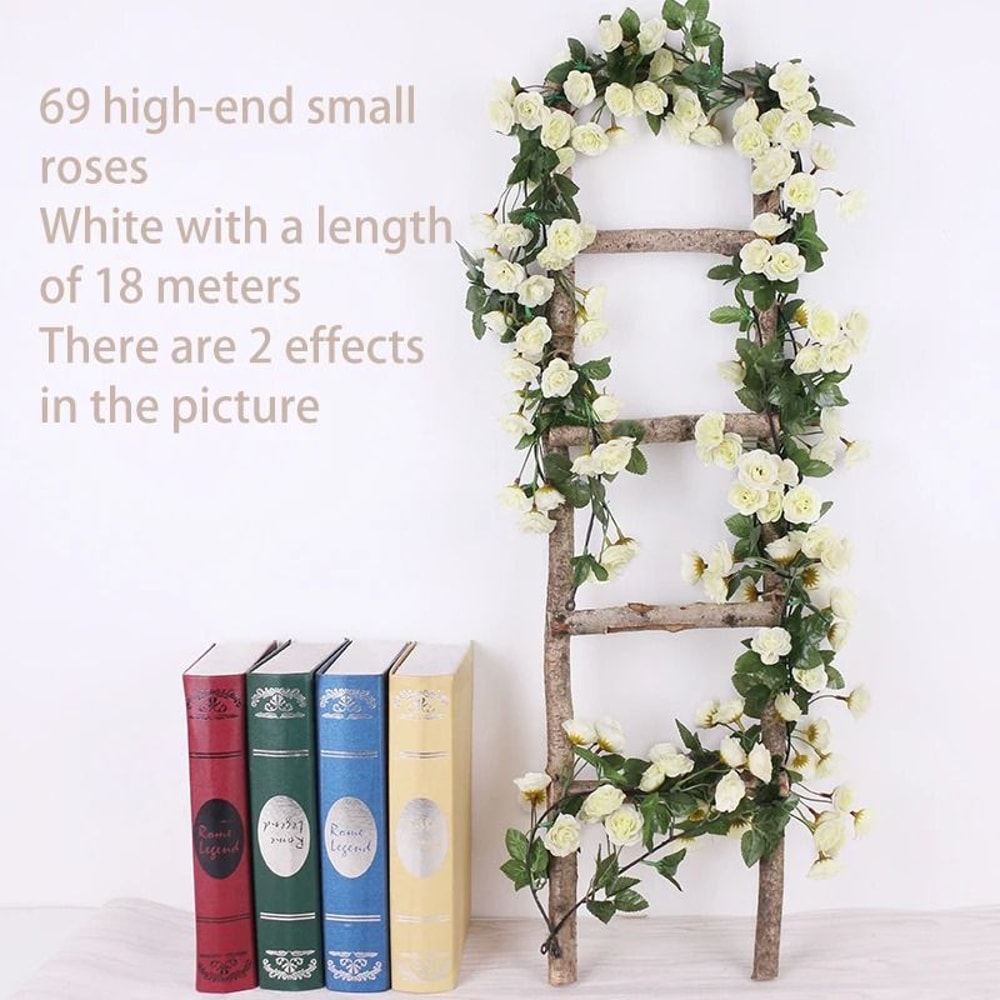 Artificial Rose Flower Vine 25m And 18m Silk Garland For Home And Wedding Decoration 8