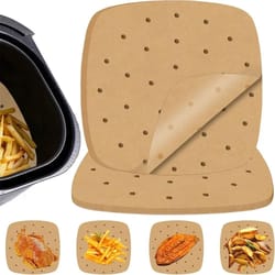 air fryer parchment paper liners 100 pack disposable square perforated liners 7.5 to 9 inch