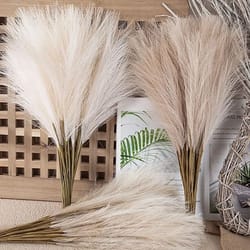 artificial reed bouquet set bohemian home decor pampas style faux floral arrangement 10pcs