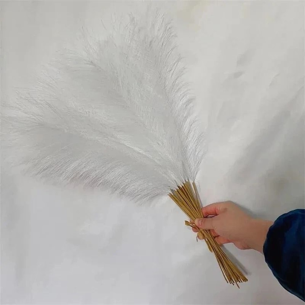 Artificial Reed Bouquet Set Bohemian Home Decor Pampas Style Faux Floral Arrangement 10pcs 8