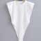 Padded Shoulder Bodysuit Women Summer One Piece Slim Fit Sleeveless Bodycon Top 1