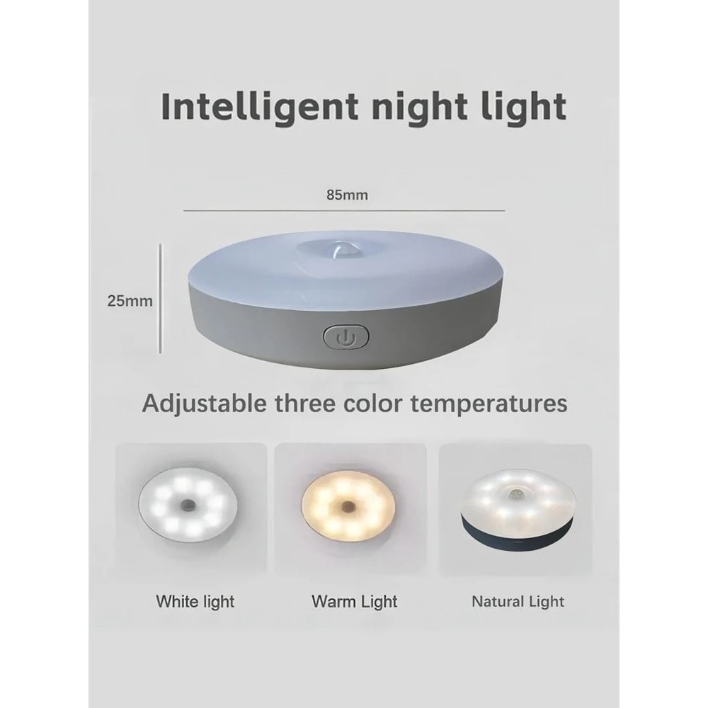 LED Smart Motion Sensor Night Light USB Rechargeable Wireless Magnetic Night Lamp 7