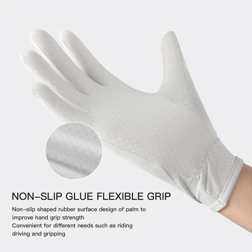 Sunscreen Gloves Thin Ice Silk UV Protection Anti Slip Breathable Driving And Outdoor Gloves 2