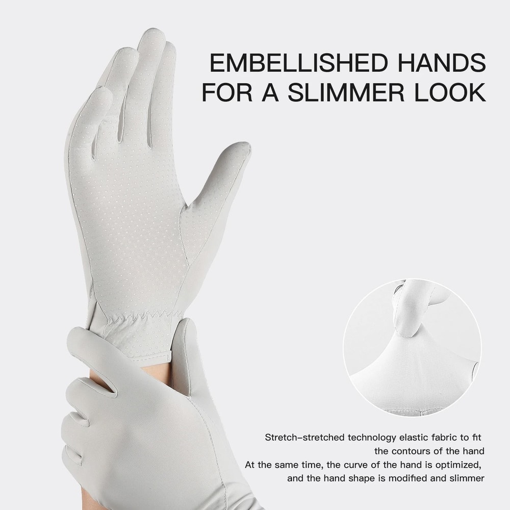 Sunscreen Gloves Thin Ice Silk UV Protection Anti Slip Breathable Driving And Outdoor Gloves 5