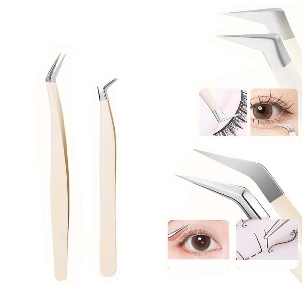 Stainless Steel Precision Eyelash Extension Tweezers 10