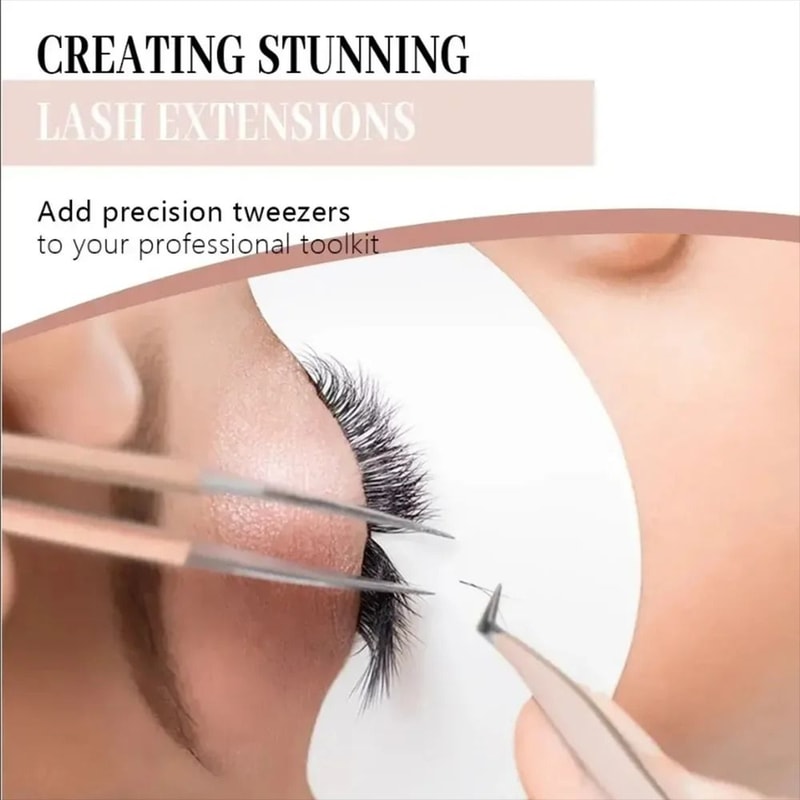 Stainless Steel Precision Eyelash Extension Tweezers 5