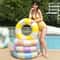 Inflatable Vintage Striped Pool Float Swimming Ring 0