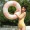 Inflatable Vintage Striped Pool Float Swimming Ring 2