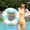 Inflatable Vintage Striped Pool Float Swimming Ring 3