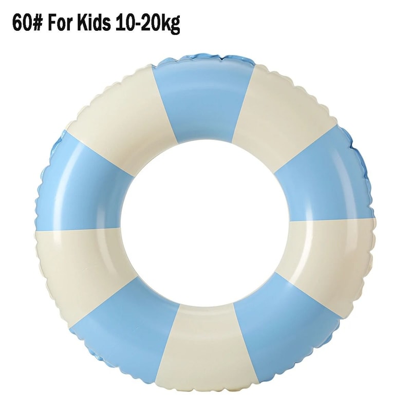 Inflatable Vintage Striped Pool Float Swimming Ring 4