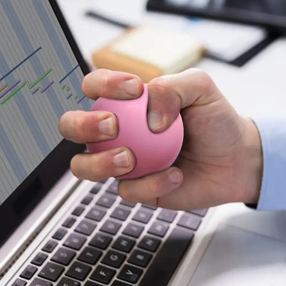 Elastic Finger Grip Strength Trainer And Stress Relief Squeeze Ball 4