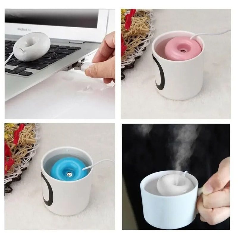 Mini Donut USB Negative Ion Humidifier And Air Purifier 3