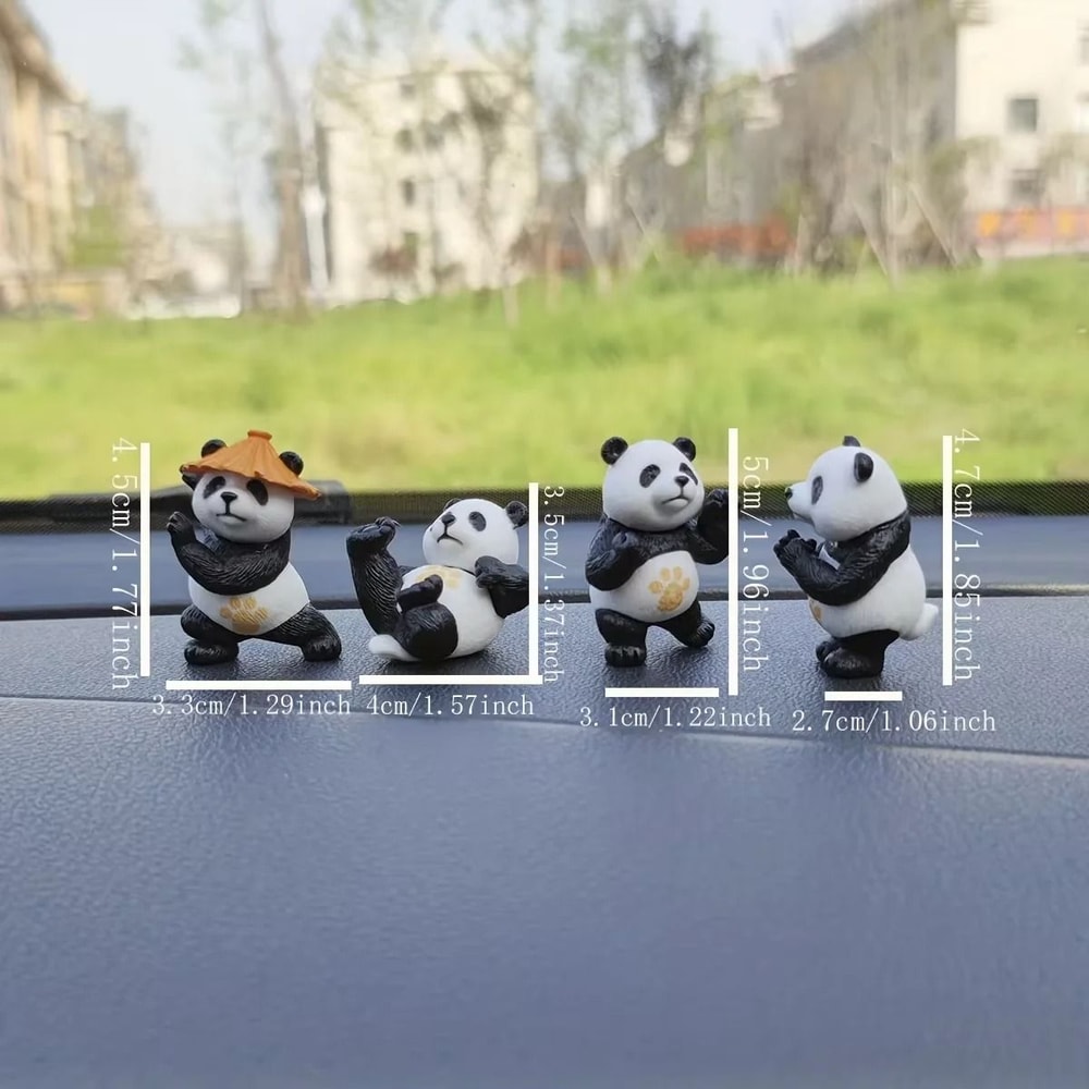 Panda Design Car Interior Ornaments 4Piece Set 2