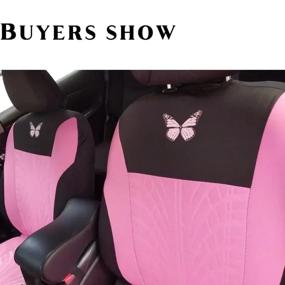 Universal Butterfly Embroidery Full Car Seat Cover Set 2