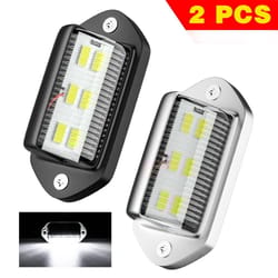 2-pack waterproof white led license plate lights (12v–24v) for trucks, suvs, trailers, and buses