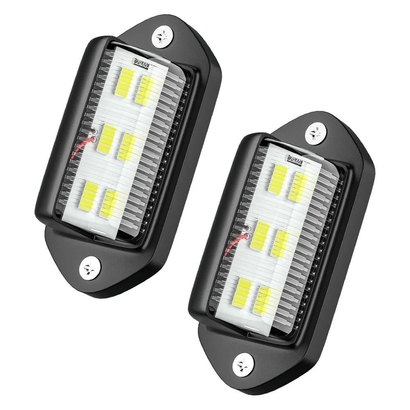 2Pack Waterproof White LED License Plate Lights 12V24V For Trucks SUVs Trailers And Buses 7