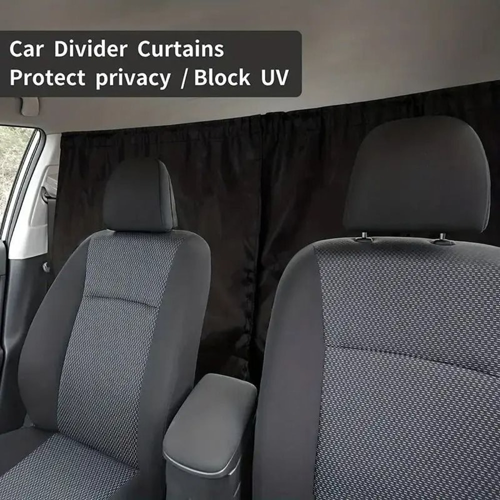 Car Privacy Curtains Sun Shade Divider For Front And Rear Seats Set Of 2 3