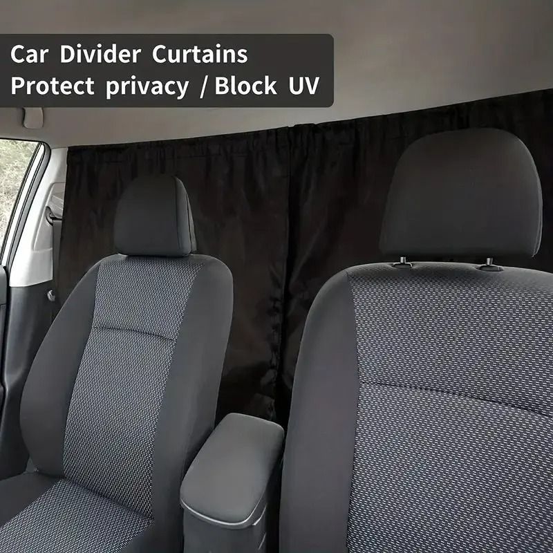 Car Privacy Curtains Sun Shade Divider For Front And Rear Seats Set Of 2 3