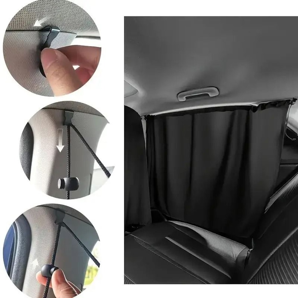 Car Privacy Curtains Sun Shade Divider For Front And Rear Seats Set Of 2 5