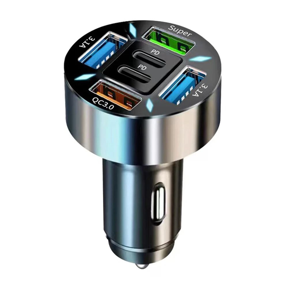 250W 5 Port Fast Charging Car Charger USB C And USB Adapter 7