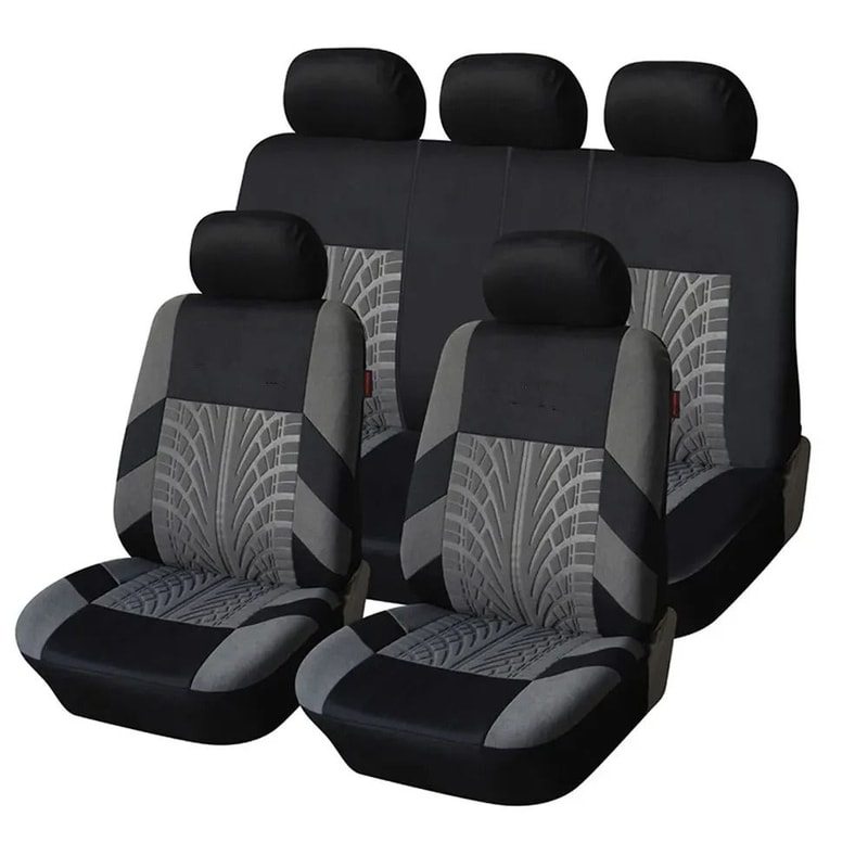 Universal Cloth Car Seat Covers Full Set For Front And Rear Seats 12