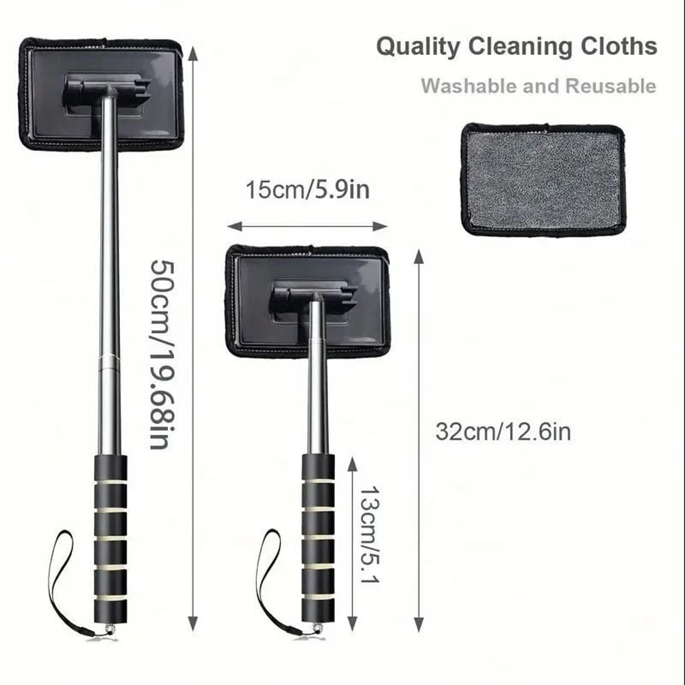 Telescopic Windshield Cleaning Wiper With Microfiber Cloth For Cars 3