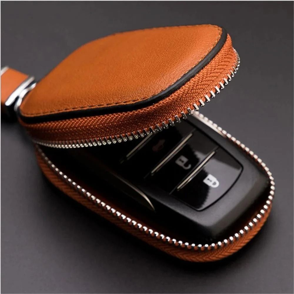 PU Leather Car Keychain Cover Wallet With Zipper Key Organizer 3