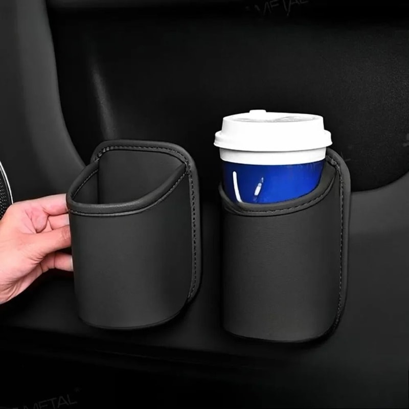 Universal Leather Car Door Cup Holder And Back Seat Drink Organizer 0