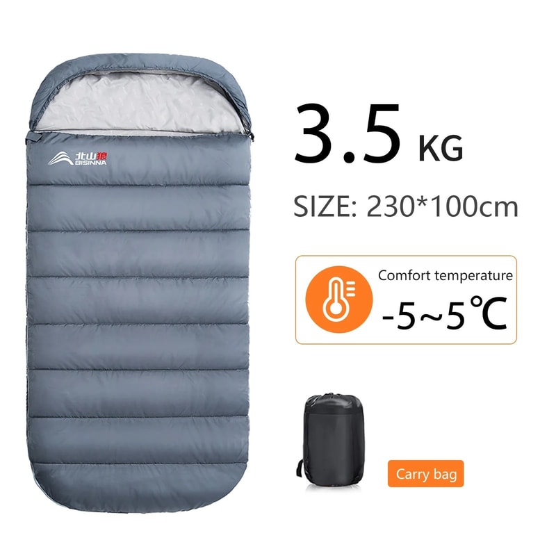 Large 3 Season Camping Sleeping Bag Wide Long Size For Adults 9