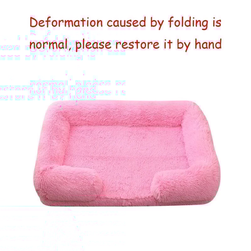 Square Plush Dog Bed Thickened Winter Pet Bed With Removable Mat 4