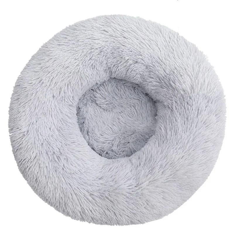 Round Plush Pet Bed For Dogs And Cats Winter Warm Sleeping Cushion 10
