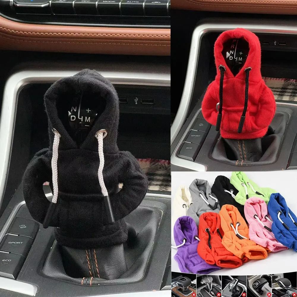 Winter Warm Gear Shift Hoodie Cover For Manual And Automatic Car Shift Lever Interior Decor 0