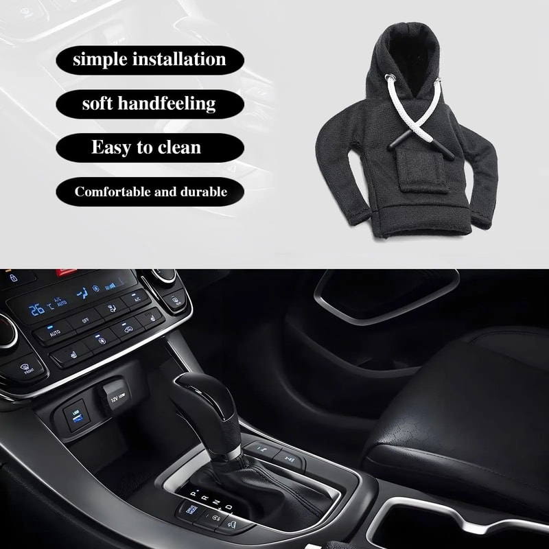 Winter Warm Gear Shift Hoodie Cover For Manual And Automatic Car Shift Lever Interior Decor 2