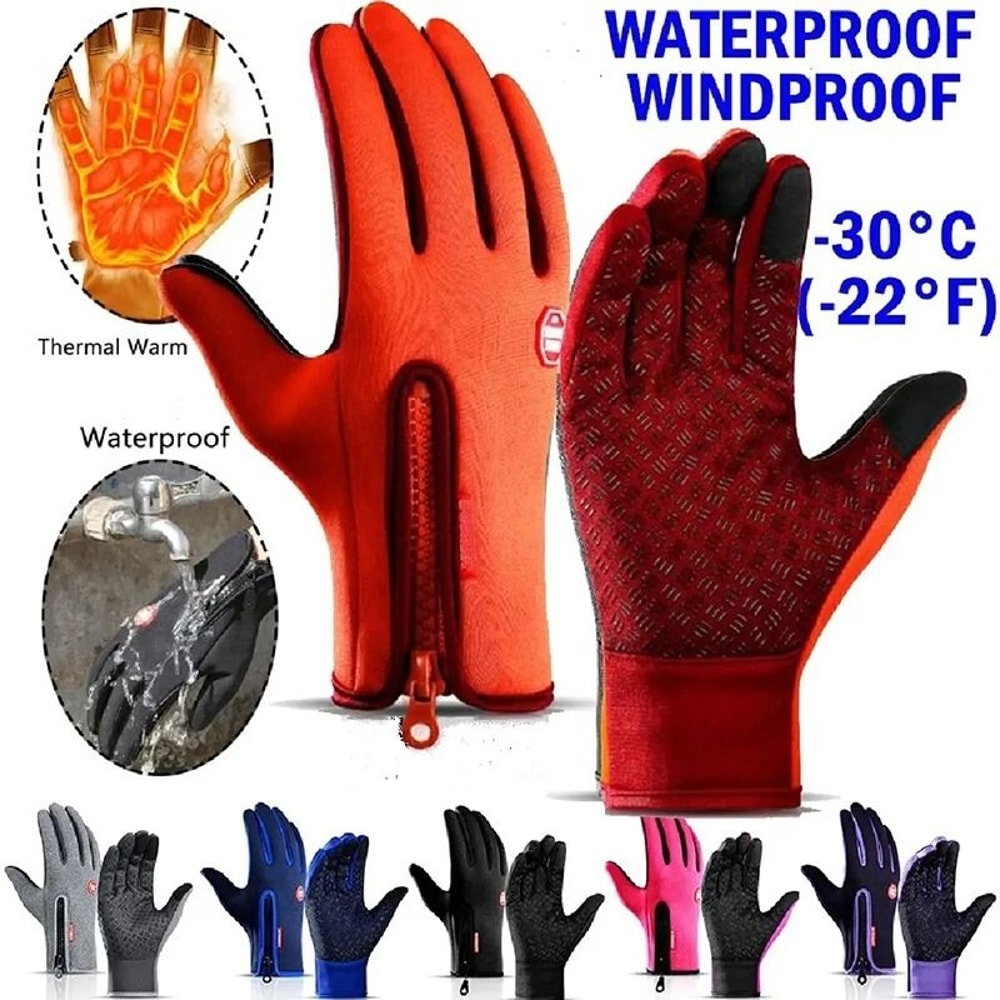 Winter Touchscreen Cycling Gloves Warm Windproof Non Slip Sports Gloves For Men And Women 0
