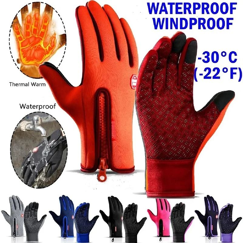 Winter Touchscreen Cycling Gloves Warm Windproof Non Slip Sports Gloves For Men And Women 0