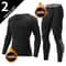 Mens Thermal Underwear Set Long Sleeve Top And Pants Winter Fleece Lined Base Layer 10