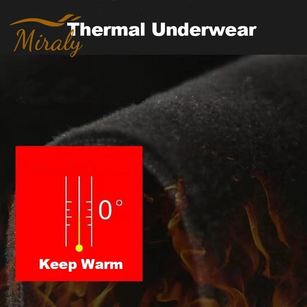 Men Winter Warm Fleece Thermal Underwear Set Long Sleeve Top And Pants Compression Base Layer 5