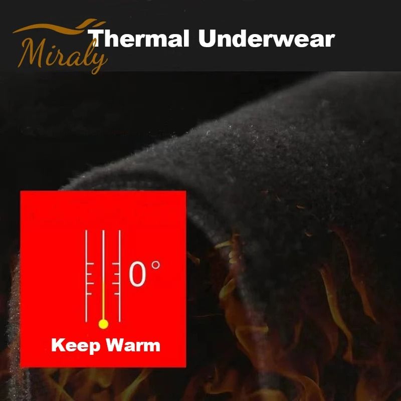 Men Winter Warm Fleece Thermal Underwear Set Long Sleeve Top And Pants Compression Base Layer 5