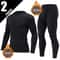 Mens Thermal Underwear Set Fleece Lined Long Sleeve Top And Pants For Autumn And Winter Comfort 11