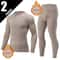 Mens Thermal Underwear Set Fleece Lined Long Sleeve Top And Pants For Autumn And Winter Comfort 7