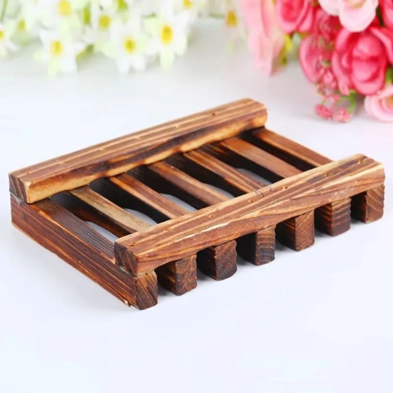 Natural Bamboo Soap Dish Tray For Bathroom And Shower 2