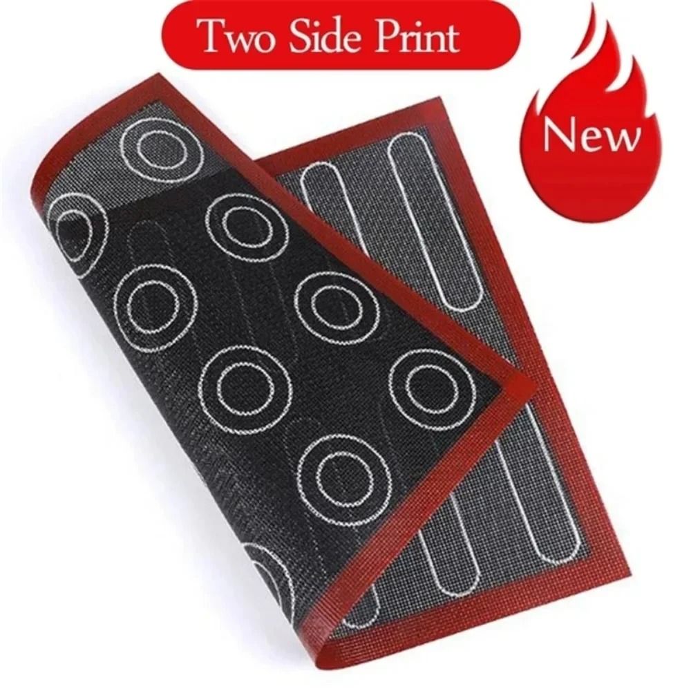 Silicone Baking Mat With Dual Sided Macaron Puff Mold 0