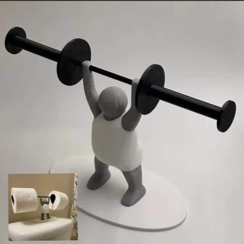 Funny Weightlifting Toilet Paper Holder Gym Bathroom Decor 0