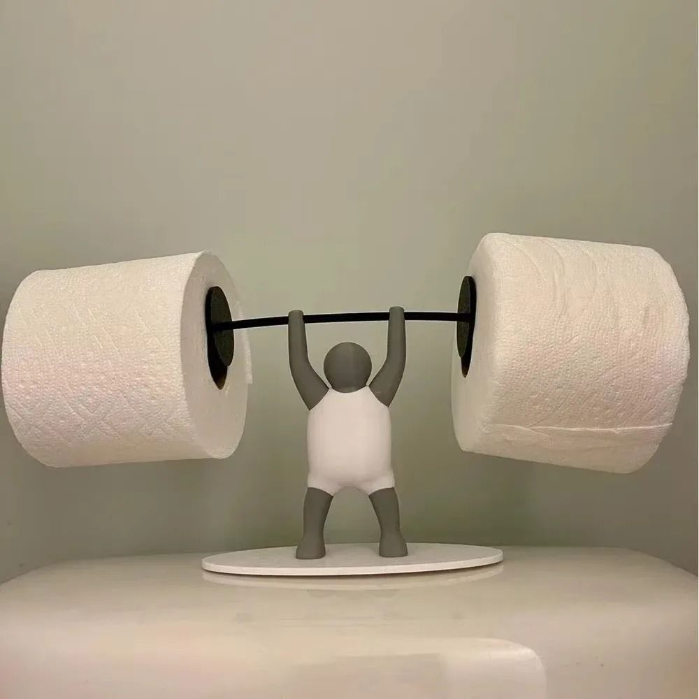 Funny Weightlifting Toilet Paper Holder Gym Bathroom Decor 2